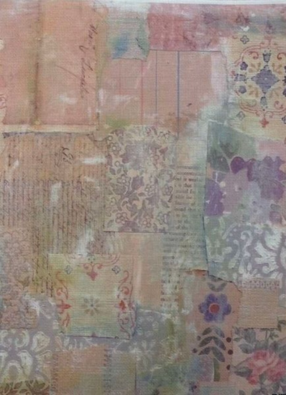 Rustic Layers Designer Printed AIDA Fabric. Canvas for embroidery with an applied background KF-1237A